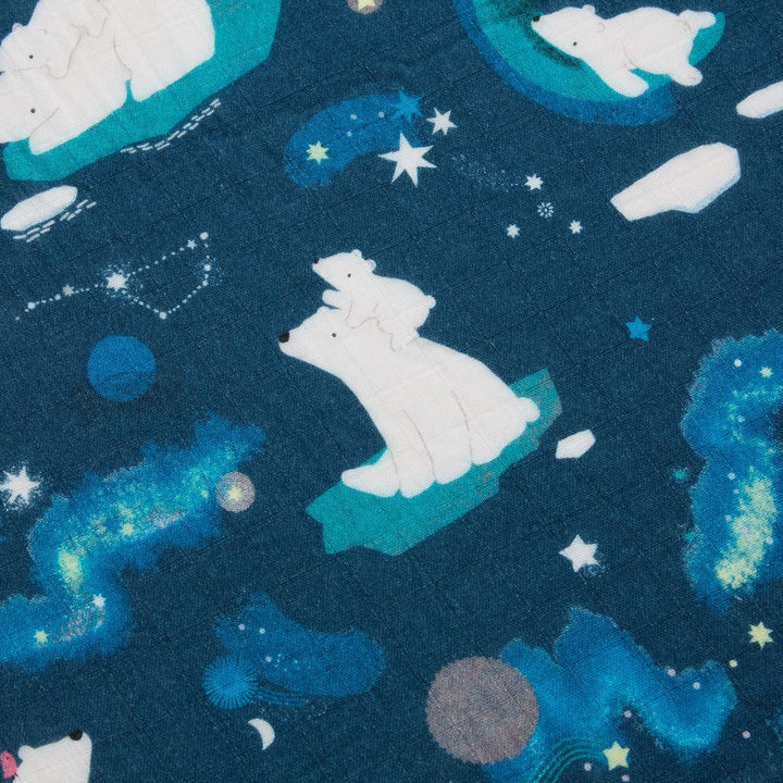 Loulou Lollipop Muslin Crib Sheet - Stargazing Bear