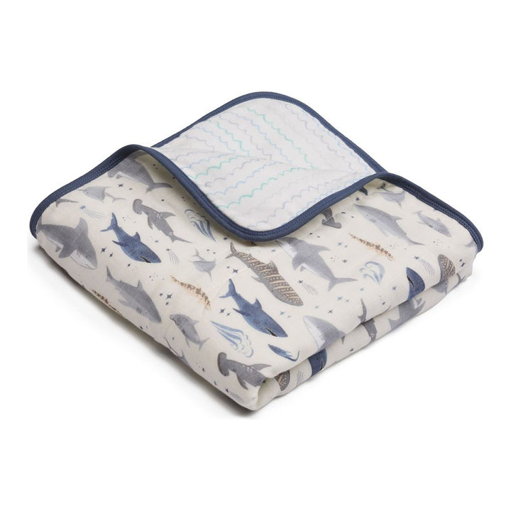 Loulou Lollipop Muslin Quilt Blanket - Sharks