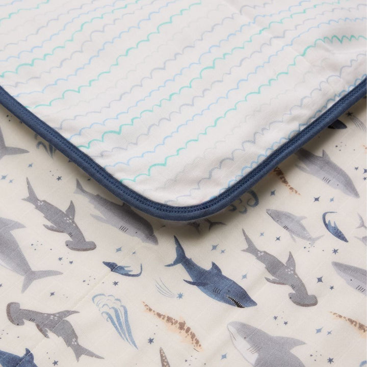 Loulou Lollipop Muslin Quilt Blanket - Sharks