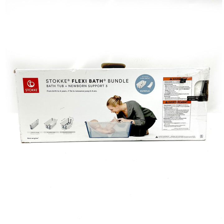 Stokke Flexi Bath Bundle with Heat-Sensitive Plug and Flexi Bath Newborn Support - White (99975) (Open Box)