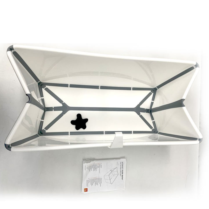 Stokke Flexi Bath Bundle with Heat-Sensitive Plug and Flexi Bath Newborn Support - White (99975) (Open Box)