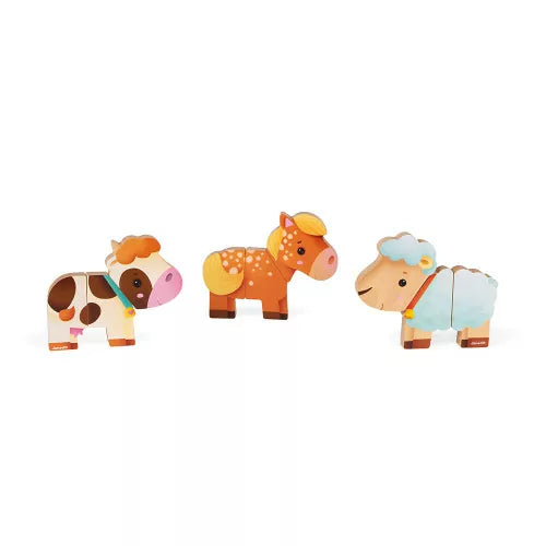 Janod Funny Magnets Wooden Toy - Farm