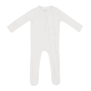 Kyte Bamboo Ribbed Ruffle Zippered Footie Sleeper
