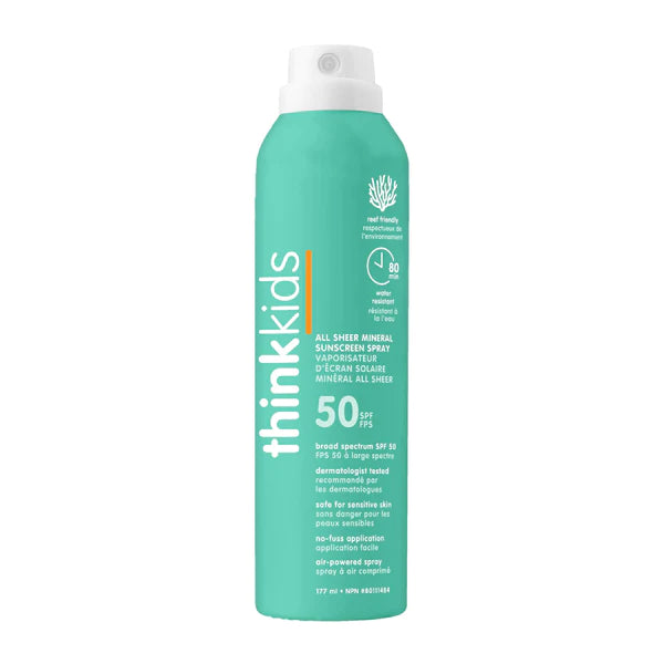 ThinkSport Kids SPF 50 All Sheer Non-Aerosol Mineral Sunscreen Spray (6 oz)
